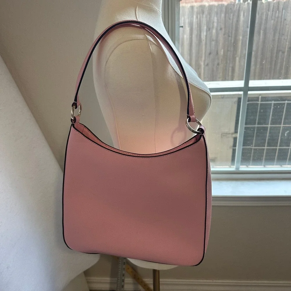 Kate Spade New York Pink Saffiano Leather Hobo Shoulder Bag Handbag
